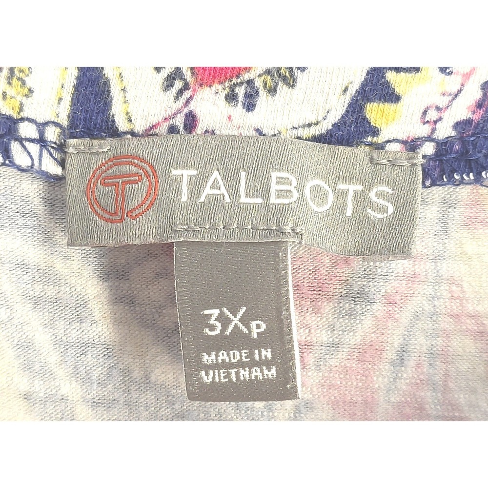 T by Talbots Womens 3XP Drawstring Waist Cap Sleeve Floral Dress Cabincore Boho - Picture 5 of 10